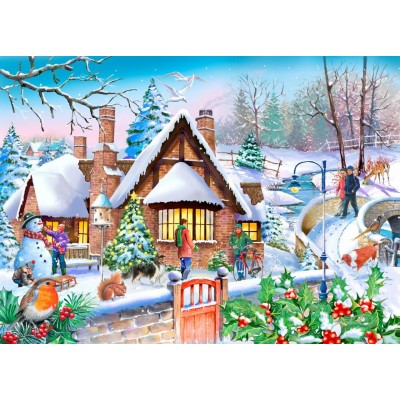 Puzzle The-House-of-Puzzles-4814 XXL Teile - Darley Collection - Snowy Cottage