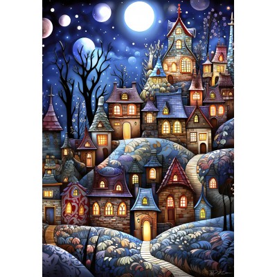 Puzzle  Alipson-Puzzle-F-50093 Dorf unter dem Mond