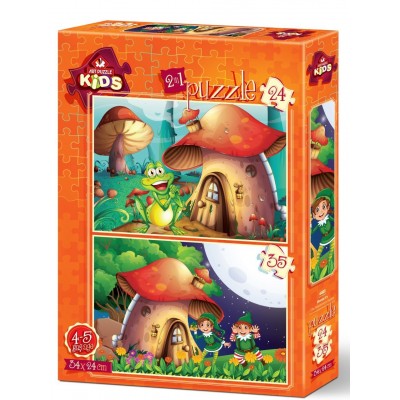  Art-Puzzle-4493 2 Puzzles - The Mushroom House