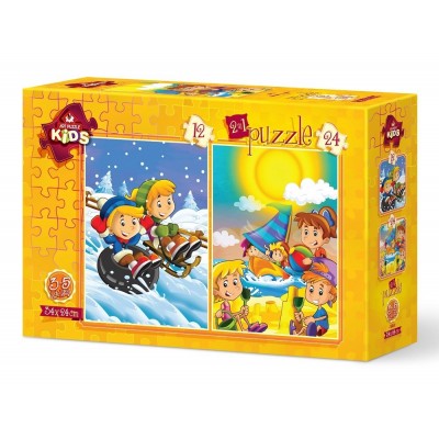  Art-Puzzle-5553 2 Puzzles - Sommer - Winter