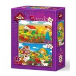  Art-Puzzle-5582 2 Puzzles - Farm Girl