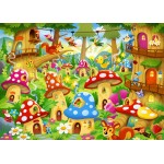 Puzzle  Bluebird-Puzzle-F-90653 Gnomes in Mushroom Homes