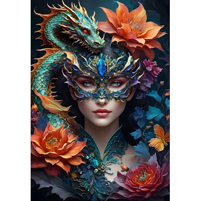 Puzzle  Bluebird-Puzzle-F-90926 Lady with a Dragon