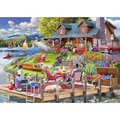 Puzzle  Bluebird-Puzzle-F-90939 Lake View Cabin Mountain Time