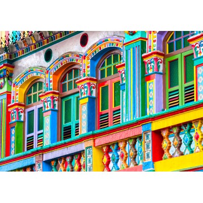 Puzzle  Bluebird-Puzzle-F-91042 Bunte Fassade, Singapur