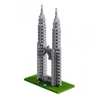 Brixies-58673 Nano 3D Puzzle - Petronas Towers (Level 4)