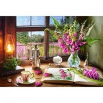 Puzzle  Castorland-104345 Stilleben mit Violettem Fingerhut