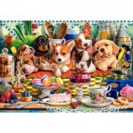 Puzzle  Castorland-105335 Dessert mit Welpen