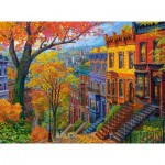 Puzzle  Castorland-300709 Herbstliche Stadt auf dem Hügel