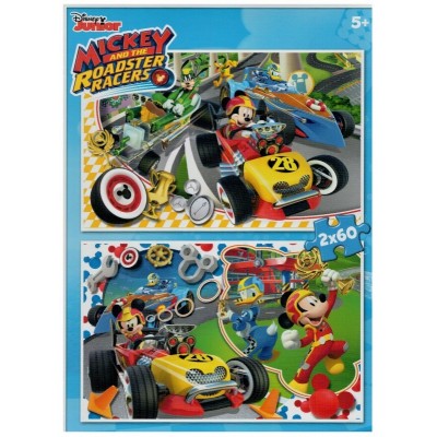 Clementoni-07130 2 Puzzles - Mickey Mouse