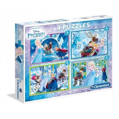 Clementoni-07614 4 Puzzles - Frozen