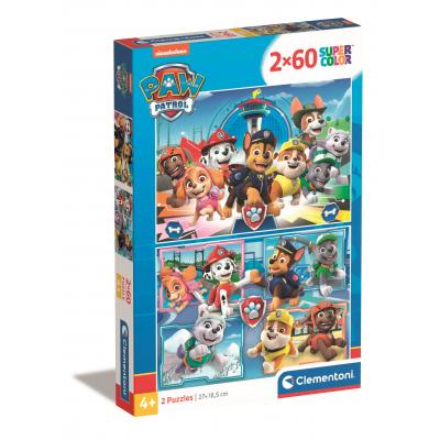  Clementoni-21617 2 Puzzles - Paw Patrol - 2x60 Teile