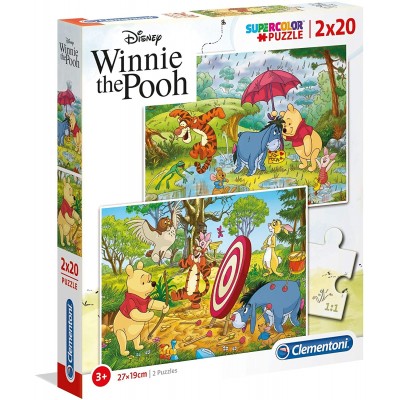 Clementoni-24516 2 Puzzles - Winnie the Pooh