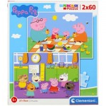  Clementoni-24793 2 Puzzles - Peppa Pig