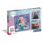  Clementoni-25021 3 Puzzles - Die Eiskönigin