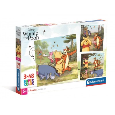  Clementoni-25063 3 Puzzles - Winnie the Pooh