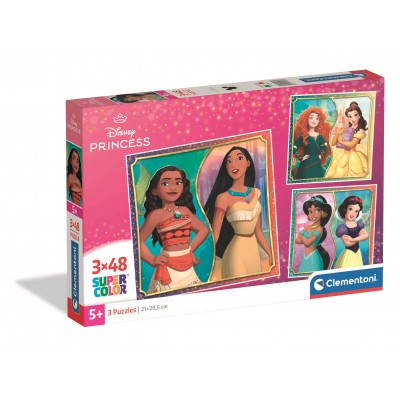  Clementoni-25064 3 Puzzles - Disney Prinzessinnen