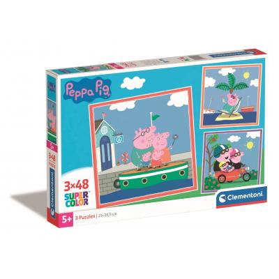  Clementoni-25293 3 Puzzles - Peppa Wutz