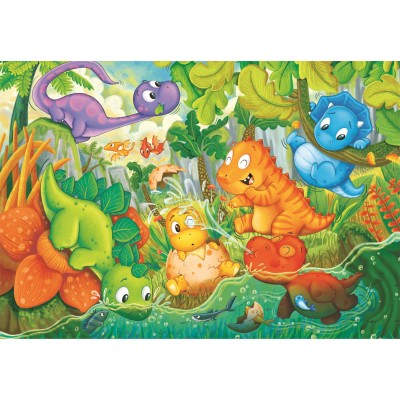 Puzzle Clementoni-28524 Dinos Glückliche Oase