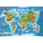 Puzzle  Clementoni-29790 Dinosaurs Map