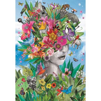 Puzzle  Clementoni-35526 Kopf Im Dschungel