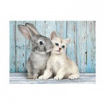 Puzzle  Clementoni-35539 Cat and Bunny
