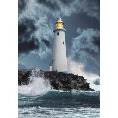 Puzzle  Clementoni-39828 Leuchtturm Im Sturm