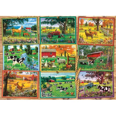Puzzle  Cobble-Hill-40014 Postcards from the Farm