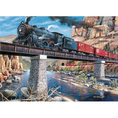 Puzzle  Cobble-Hill-40240 Stein, Stahl und Dampf