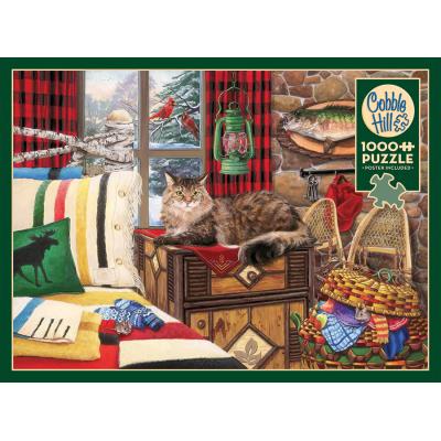 Puzzle  Cobble-Hill-40253 Hüttenkatze