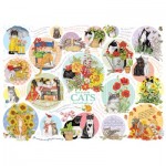 Puzzle  Cobble-Hill-40298 Katzen-Gedanken