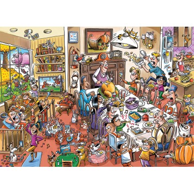 Puzzle  Cobble-Hill-44501 DoodleTown: Thanksgiving Togetherness
