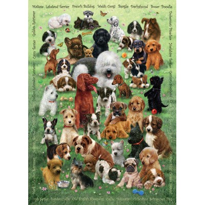Puzzle  Cobble-Hill-47007 Family - Welpen