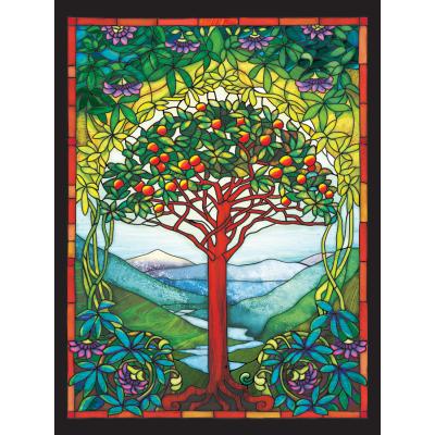 Puzzle  Cobble-Hill-48005 Stained Glass - Lebensbaum