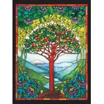 Puzzle  Cobble-Hill-48005 Stained Glass - Lebensbaum