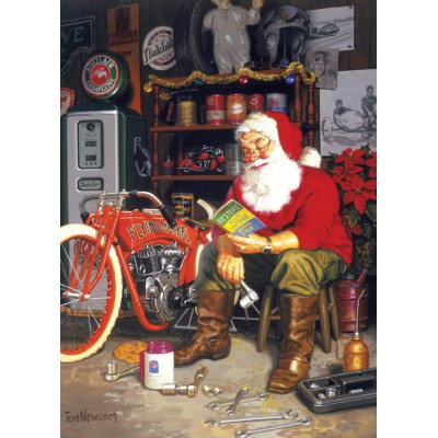 Puzzle Cobble-Hill-51698 Tom Newsom: Die Flying Merkel des Weihnachtsmannes