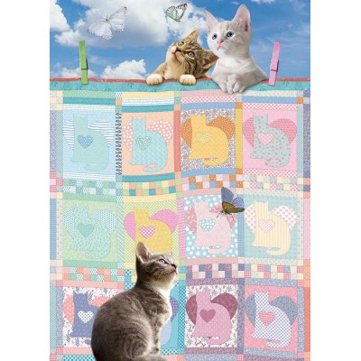 Puzzle Cobble-Hill-85092 XXL Teile - Quilted Kittens