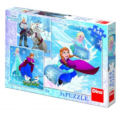 Dino-33523 3 Puzzles - Frozen