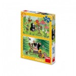  Dino-38169 2 Puzzles - Kleiner Maulwurf: Party