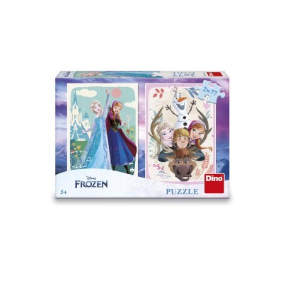 Dino-38619 2 Puzzles - Die Eiskönigin: Anna und Elsa