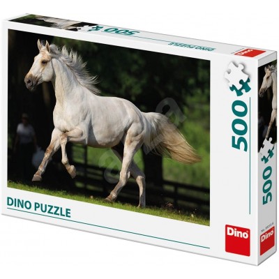 Puzzle  Dino-50233 Weißes Pferd