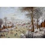 Puzzle  Deico-Games-76656 Brueghel the Younger - Winterlandscape with a Bird Traps