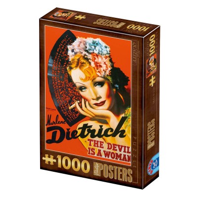 Puzzle  Dtoys-69559 Vintage Posters: Marlene Dietrich - The Devis is a Woman