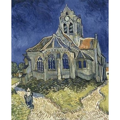 Puzzle  DToys-70173 Van Gogh: Die Kirche von Auvers sur Oise
