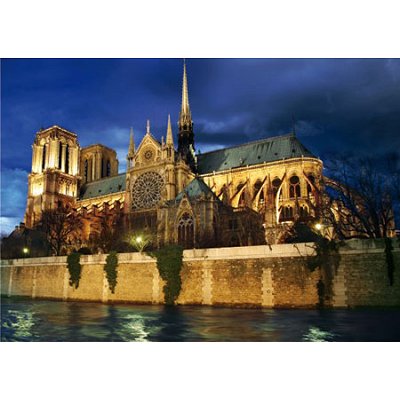 Puzzle  DToys-70517 Bei Nacht - Frankreich, Paris: Notre Dame de Paris