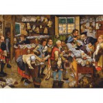 Puzzle  Dtoys-74942 Brueghel Pieter der Jüngere: Bezahlung des Zehnten, 1617-1622