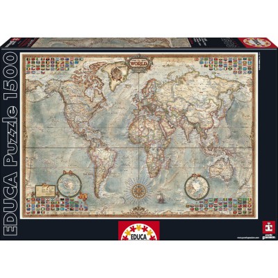 Puzzle  Educa-16005 Politische Weltkarte