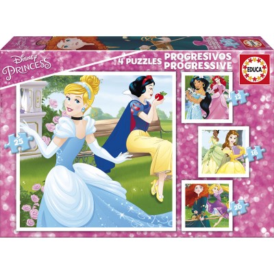 Educa-17166 4 Puzzles - Disney Princess