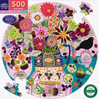 Puzzle  eeBoo-51519 Früchte & Blumen Stillleben