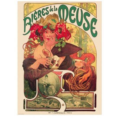Puzzle Eurographics-6000-3455 Alphonse Mucha: Bieres der Meuse